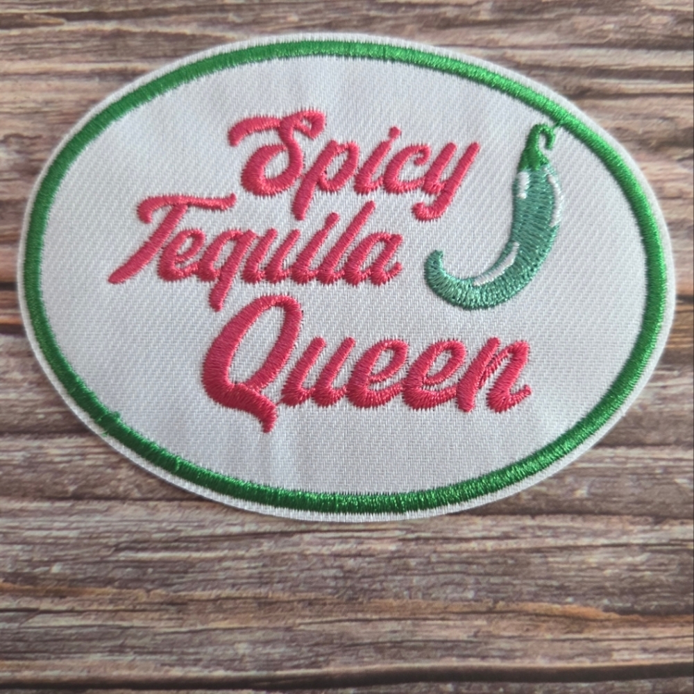 Spicy Tequila Queen Party Girl Fun Drinking Embroidered Iron on Patch